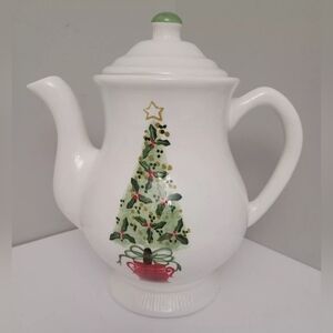 Vintage Topiary Ambiance Collections Christmas Pitcher With Lid & Handle 10x9x5